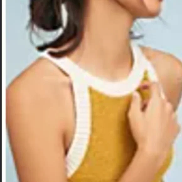 Moth Anthropologie Colorblock Halter Sweater Tank- Women’s Size Medium - Picture 2 of 10